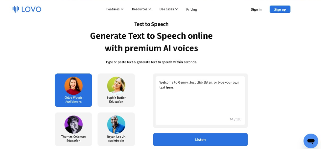 Lovo AI text to speech